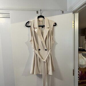 Nordstrom Sleeveless Belted Vest – Beige